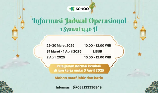 Pemberitahuan Jadwal Operasional Customer Support Kerjoo Selama Idulfitri 2025